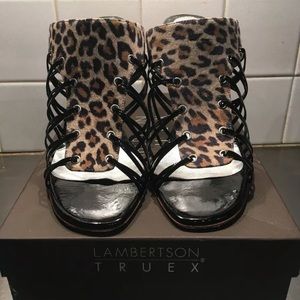 Lambertson Truex Patent Leather and Suede Heels.
